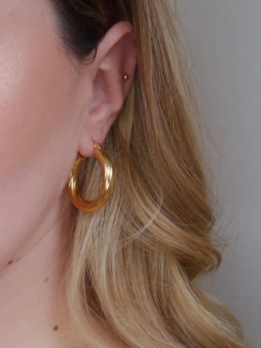 And Danu Shearwater Large Hoops in Gold