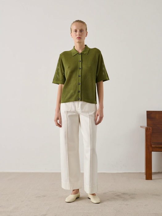 Soeur Davon Knitted Polo in Absinthe