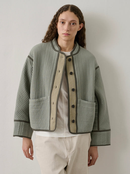 Soeur Patchouli Jacket in Sea Green / Beige