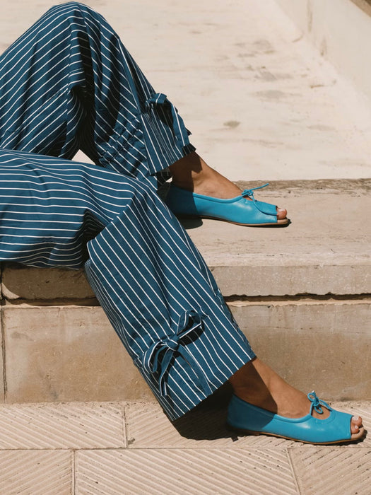 The Tiny Big Sister Stripe Pant in Light Navy
