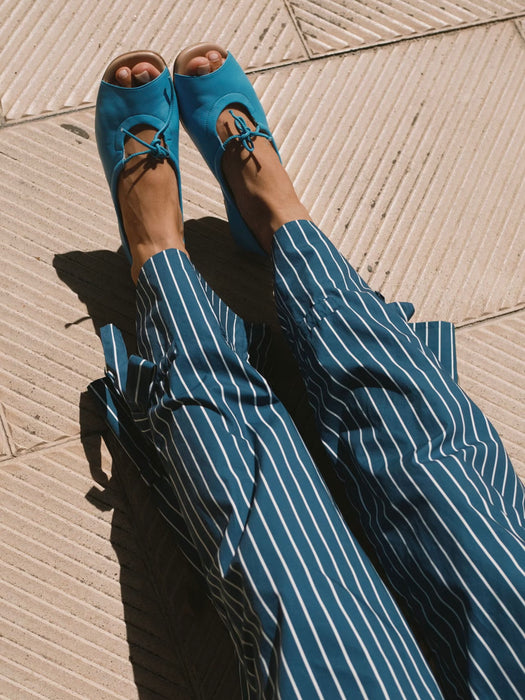 The Tiny Big Sister Stripe Pant in Light Navy