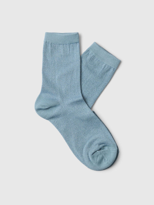 Selected Women Kim Sock in Metallic Dusty Blue