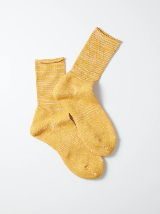 Rototo Washi Pile Crew Socks in Yellow