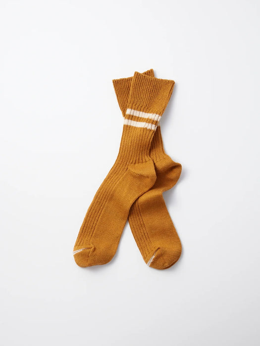 Rototo Hemp Stripe Socks in Sunset / White Sand