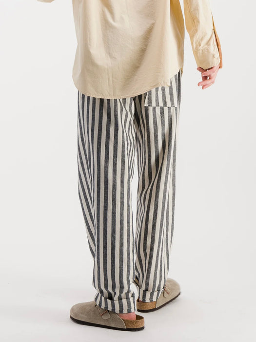 Parages Nomad Pant in White / Navy Stripes