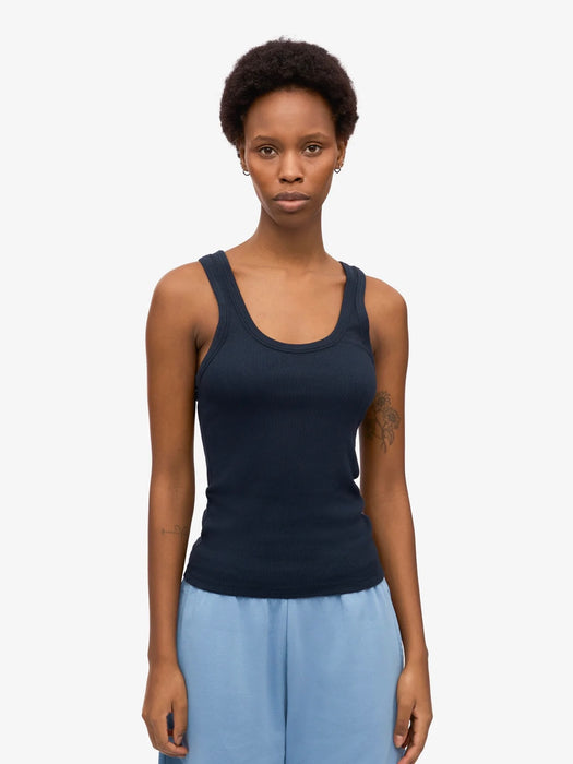 Colorful Standard Women's Rib Tank Top in Navy Blue