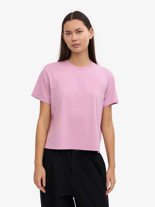 Colorful Standard Boxy Crop Tee in Cherry Blossom