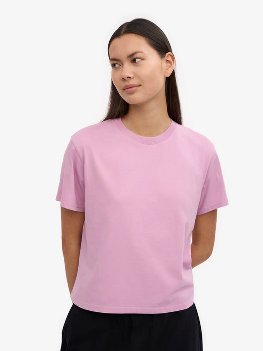 Colorful Standard Boxy Crop Tee in Cherry Blossom