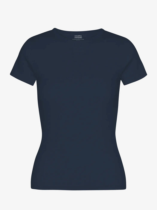 Colorful Standard Women's Rib T-Shirt in Navy Blue