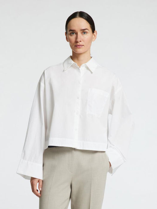 Selected Femme Astha Cropped Shirt in Bright White