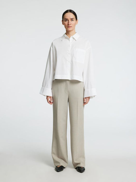 Selected Femme Astha Cropped Shirt in Bright White