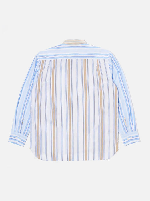 Universal Works Panel Square Pocket Shirt in Mixed Stripes