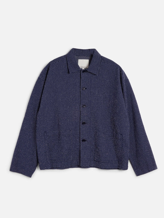 YMC Men PJ Overshirt in Blue/White