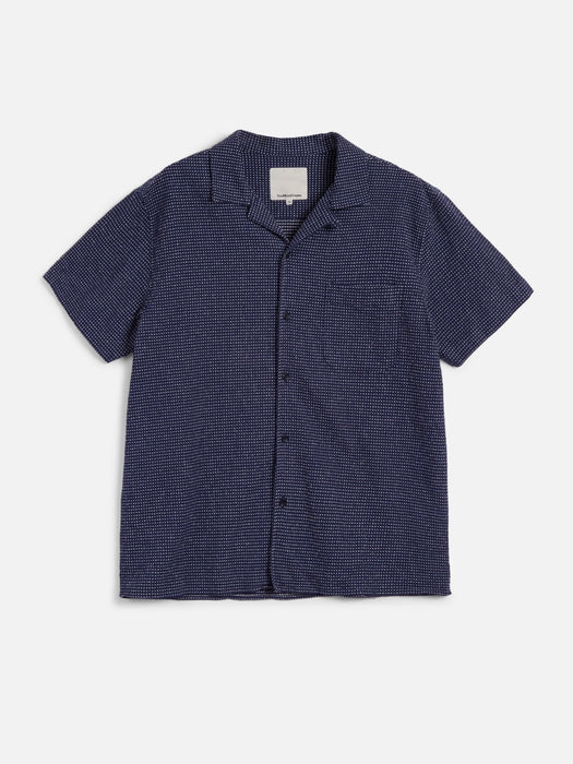 YMC Men Malick Shirt in Blue / White