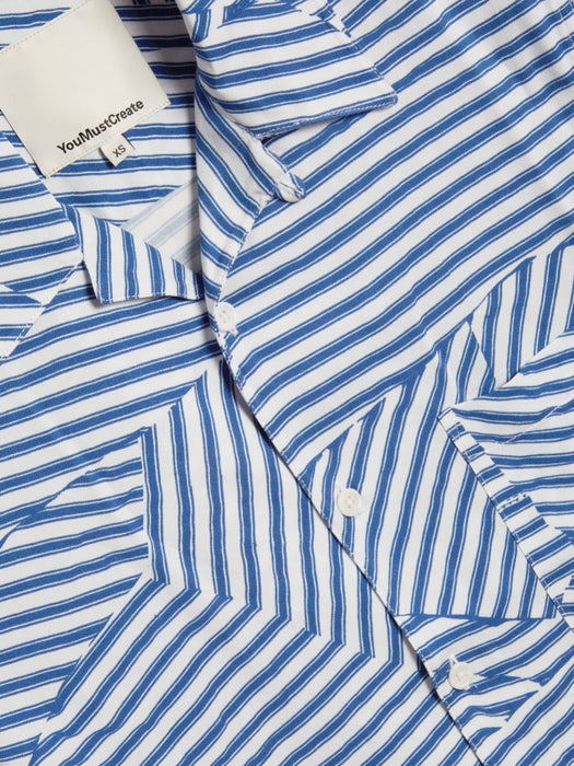 YMC Women Vegas Shirt in Blue / White