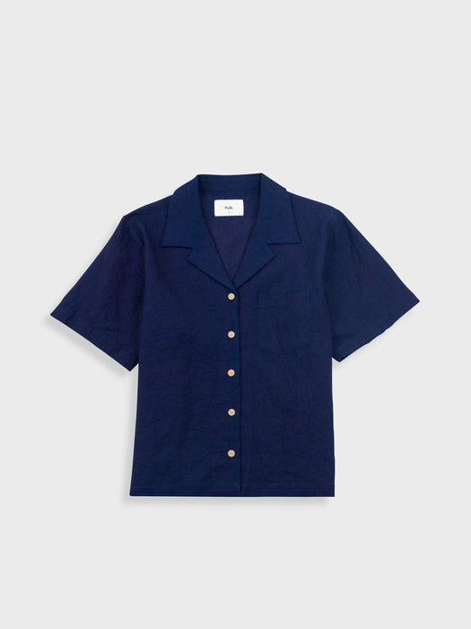 Folk Women SS Soft Collar Shirt in Indigo