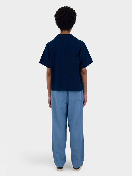 Folk Women SS Soft Collar Shirt in Indigo