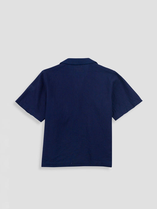 Folk Women SS Soft Collar Shirt in Indigo