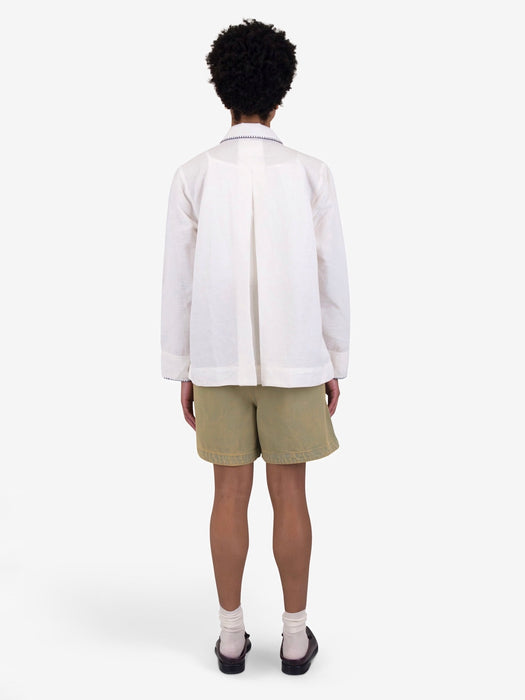 Folk Women Pleated Shirt in White