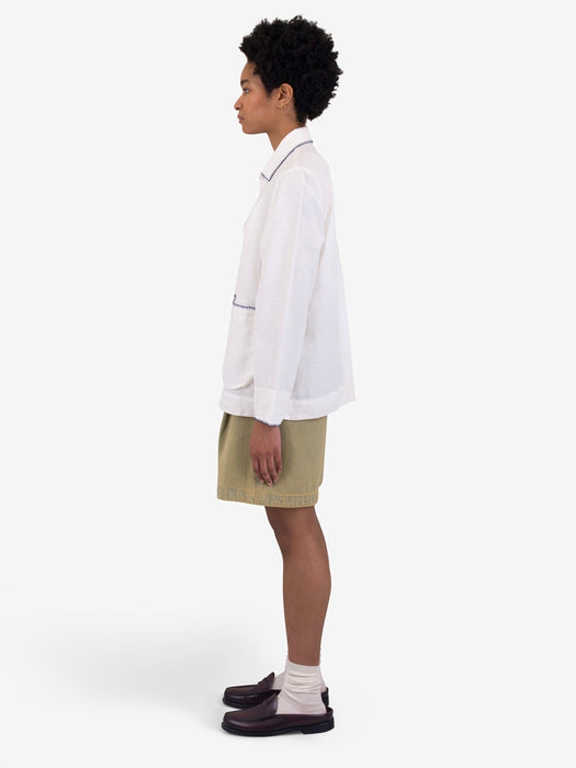 Folk Women Pleated Shirt in White