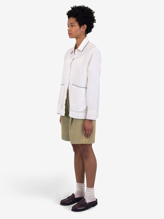 Folk Women Pleated Shirt in White