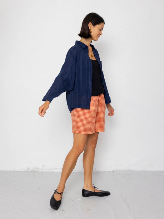 Folk Women Archive Shirt in Dark Navy Bobby Stripe