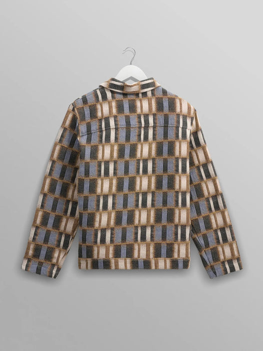 Wax Iggy Jacket in Blue/Beige Blur Grid