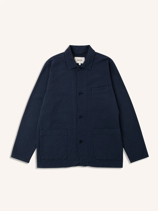 Kestin Huntly Jacket in Navy Textured Cotton