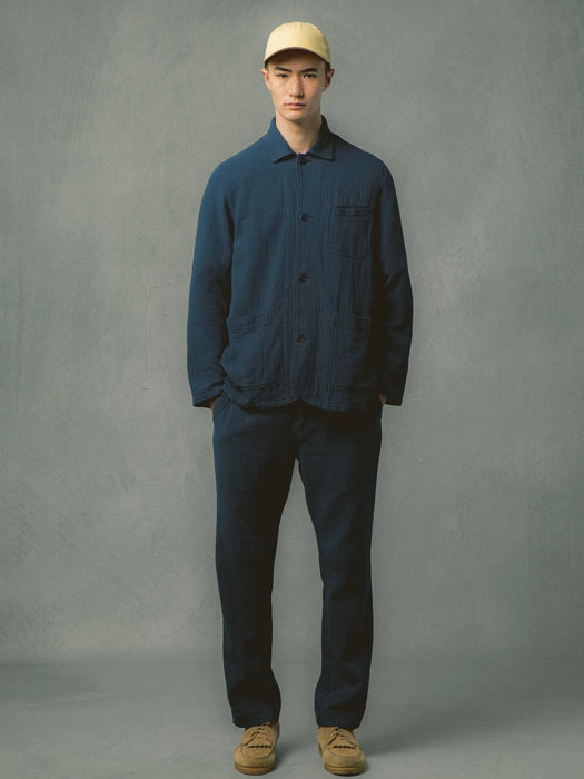 Kestin Huntly Jacket in Navy Textured Cotton