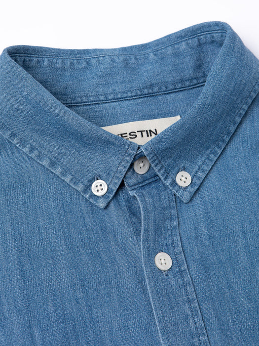 Kestin Raeburn BD Shirt in Lightwash Denim