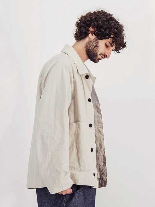 Parages Coach Jacket in Chalk Ripstop