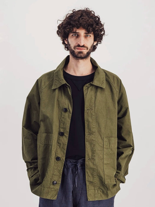 Parages Coach Jacket in Olive Twill