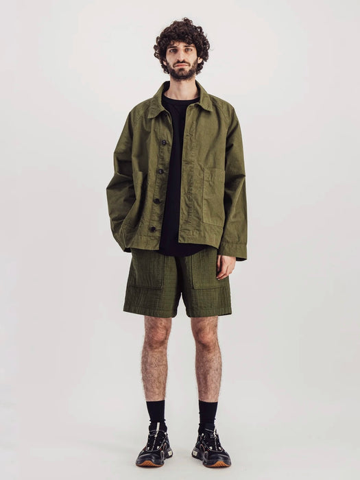 Parages Coach Jacket in Olive Twill