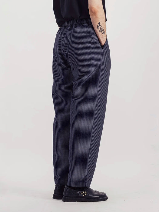 Parages Nomad Linen Pants in Navy Stripes