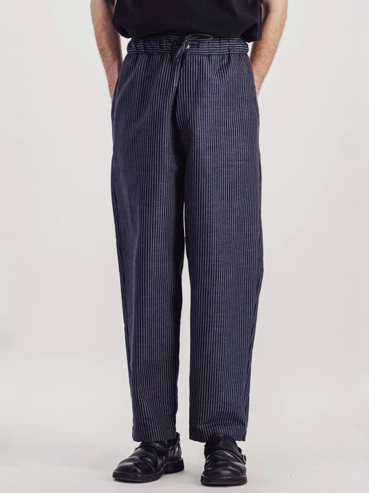 Parages Nomad Linen Pants in Navy Stripes