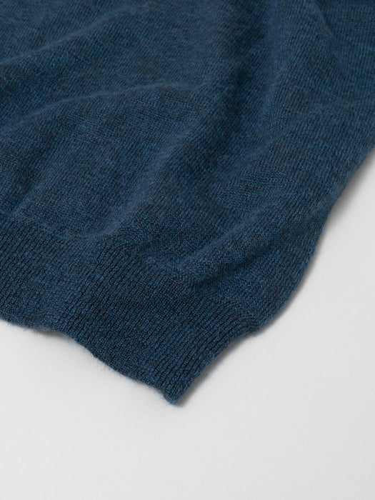 Still By Hand Wool Mohair Pullover in Dusty Blue