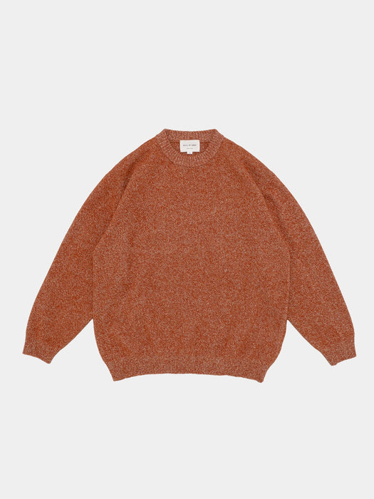 Still By Hand Wool/Silk Pullover in Orange Melange