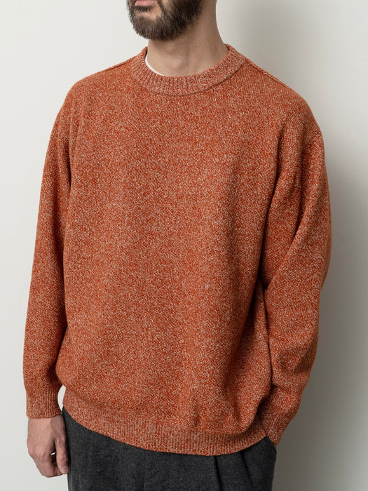 Still By Hand Wool/Silk Pullover in Orange Melange
