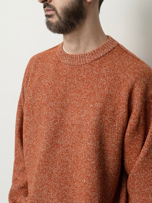 Still By Hand Wool/Silk Pullover in Orange Melange