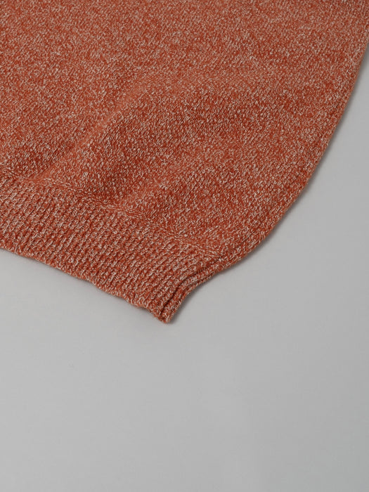 Still By Hand Wool/Silk Pullover in Orange Melange