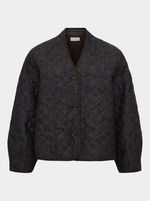 Anne-Mi Mols Quilt Jacket  in Brown / Navy Print