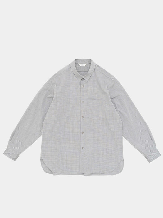 Still By Hand Regular Collar Shirt in Grey Check