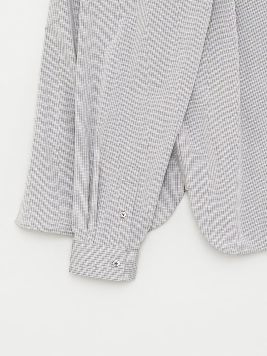 Still By Hand Regular Collar Shirt in Grey Check