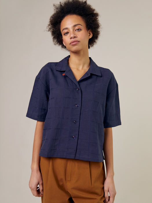 Sideline Stella Shirt in Navy Check