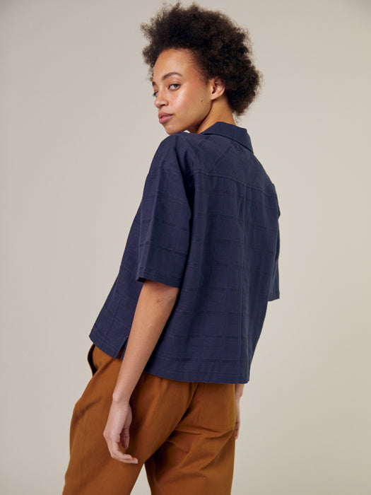 Sideline Stella Shirt in Navy Check