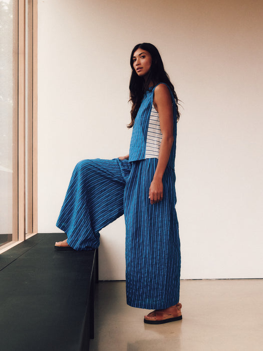 Sideline Anna Trousers in Cobalt Stripes