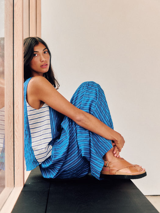 Sideline Anna Trousers in Cobalt Stripes
