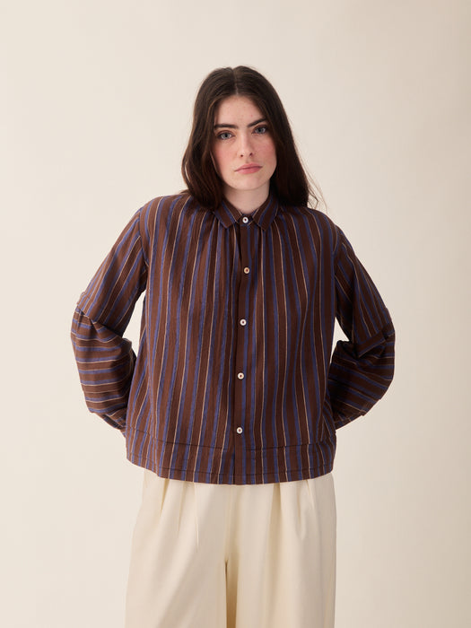 Sideline Lotta Shirt in Chocolate Stripe