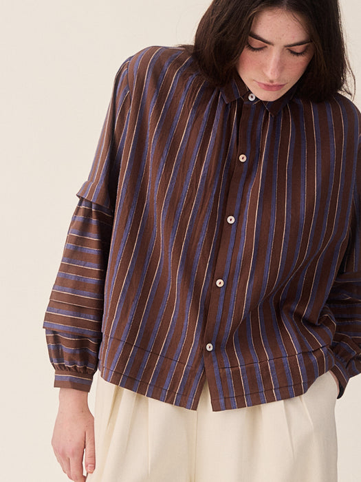 Sideline Lotta Shirt in Chocolate Stripe