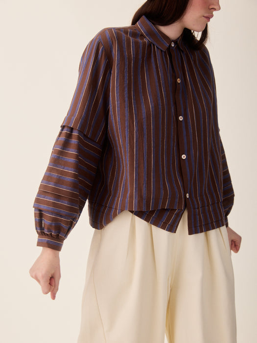 Sideline Lotta Shirt in Chocolate Stripe